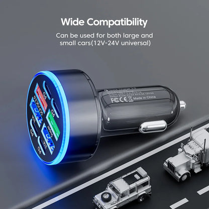 Ładowarka Samochodowa 100W 6-Port USB/USB-C – Szybkie Ładowanie